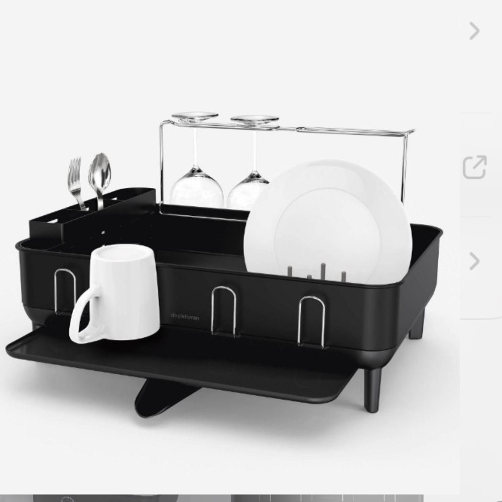 NIB simplehuman Black Kitchen Dish Rack